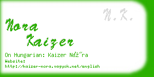 nora kaizer business card